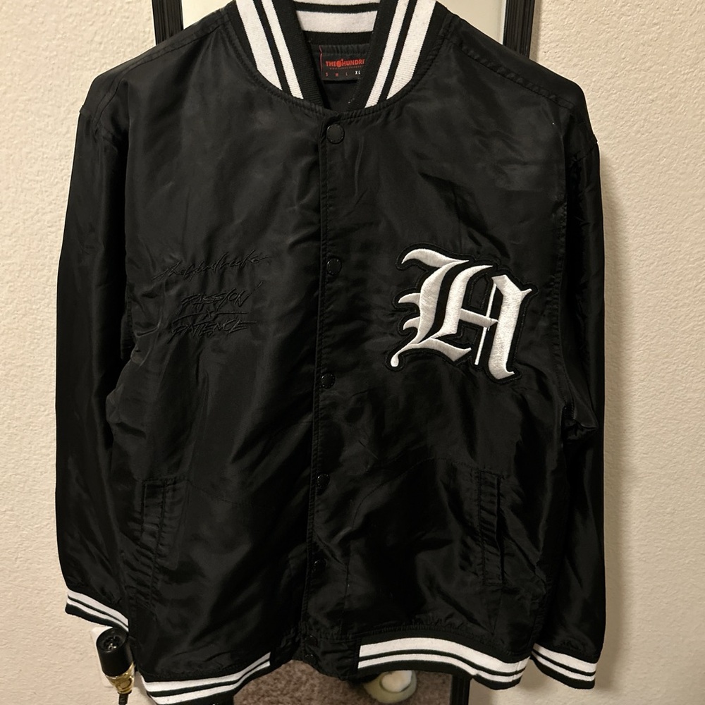 The Hundreds Black and White Varsity Bomber Jacket